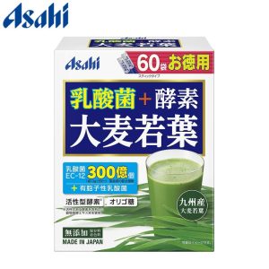 【日本ASAHI代購】Asahi 朝日 乳酸菌+酵素 大麥若葉 60袋 180g