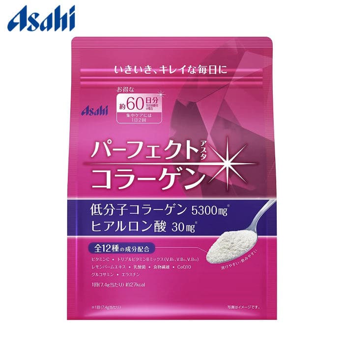 【日本ASAHI代購】Asahi 朝日 膠原蛋白粉 桃紅版 60日份 447g 